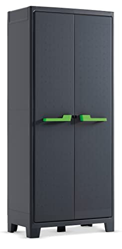 Keter Moby High Indoor Garage Utility Multi purpose Cabinet - Graphite Grey