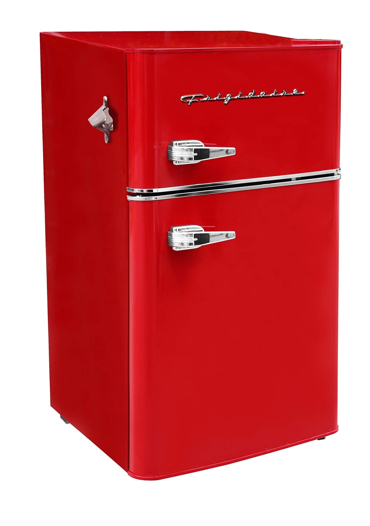 Frigidaire EFR840 Retro Mini Fridge with Freezer & Side Bottle Opener - Small 2 Door Refrigerator for Office Bar or College Dorm Room - 3.1 Cu Ft, Red