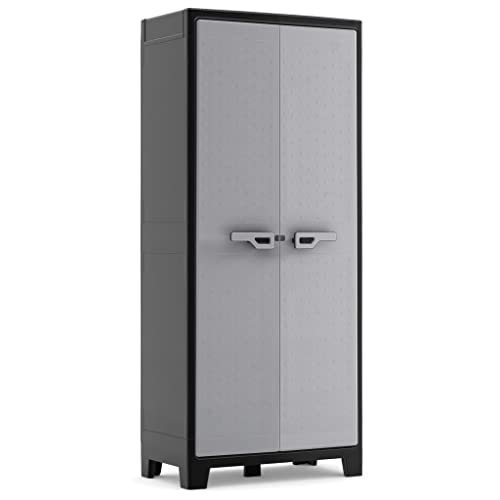 Keter Titan Multi space Indoor Garage Utility Multi purpose Cabinet - Black-Grey