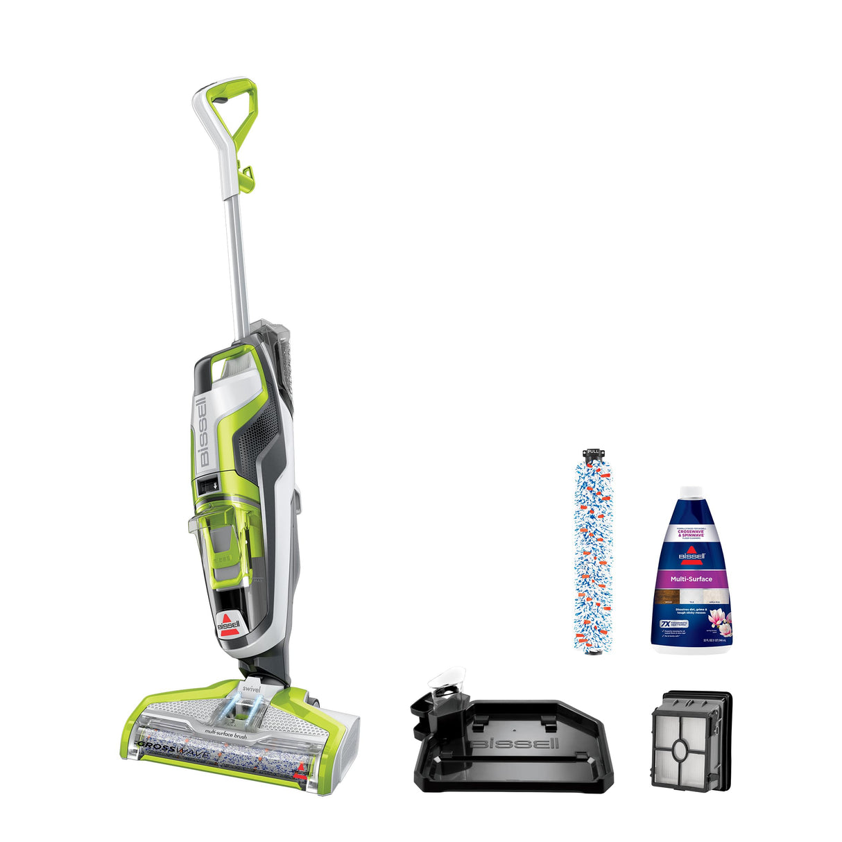 BISSELL CrossWave Floor and Area Rug Cleaner, Wet-Dry Vacuum with Bonus Brush-Roll and Extra Filter, 1785A , Green