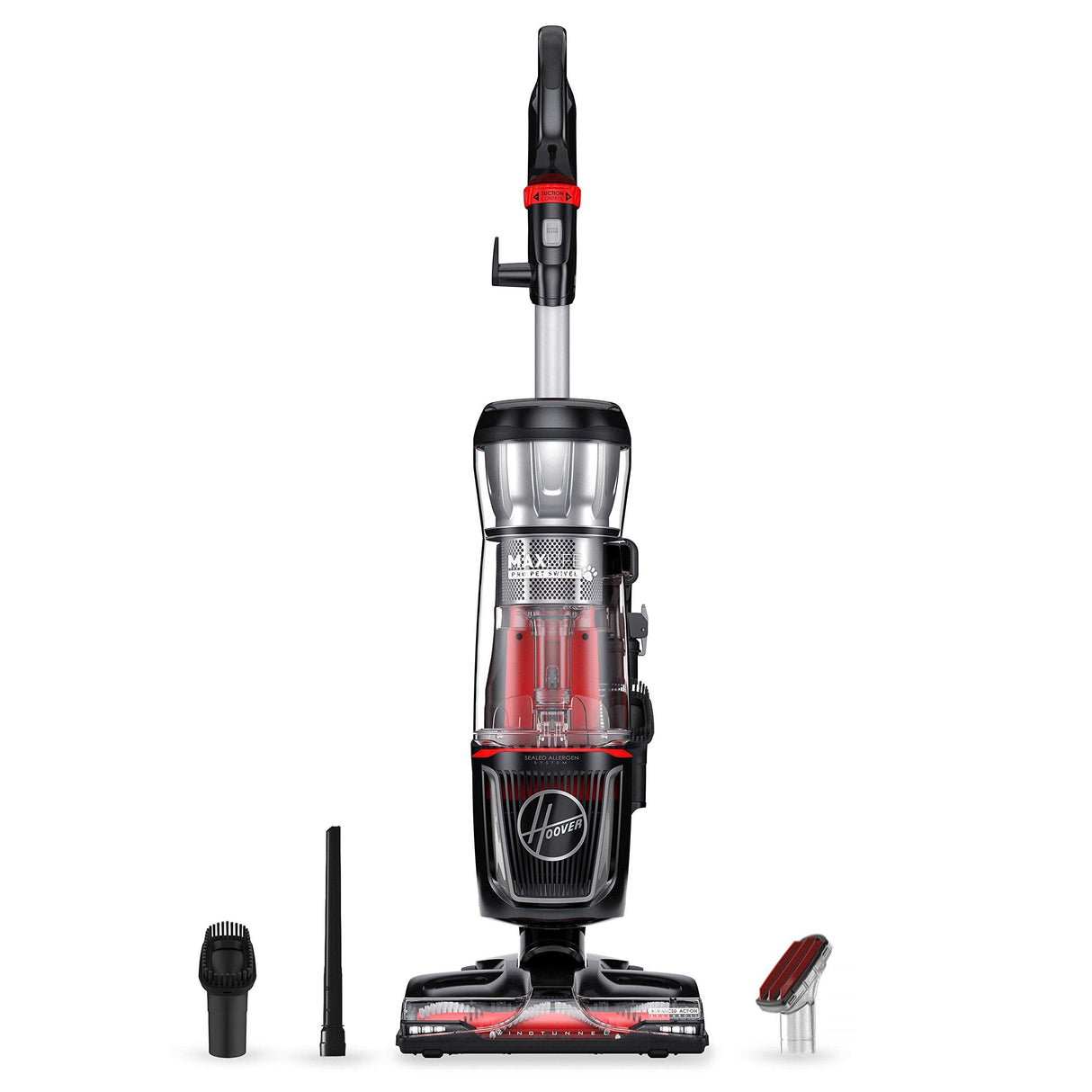 Hoover MAXLife Pro Pet Swivel Bagless Upright Vacuum Cleaner, HEPA Media Filtration, For Carpet and Hard Floor, UH74220PC, Black